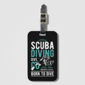 スキューバダイビング生まれへダイビング |スポーツ ラゲッジタグ (正面縦)