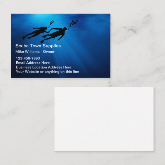 スキューバダイビング用品とクラス 名刺 (正面/裏面)