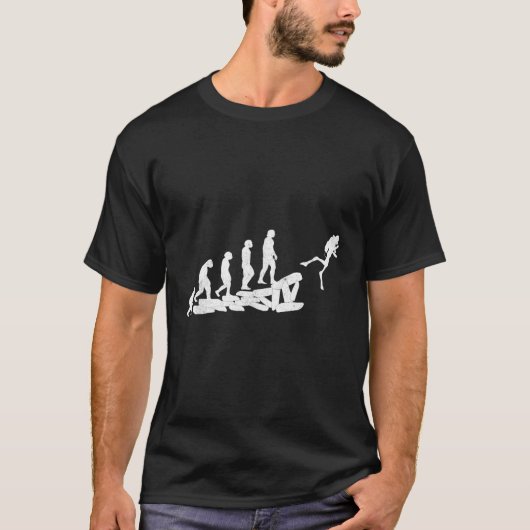 スキューバダイビング進化ダイブスキューバダイバー Tシャツ (正面)