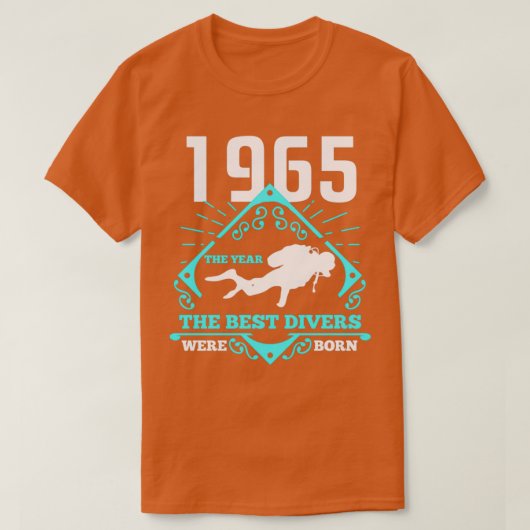 スキューバダイビング1965誕生日プレゼントダイバーギフト Tシャツ (デザイン正面)