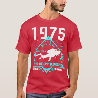 スキューバダイビング1975誕生日プレゼントダイバーギフト Tシャツ