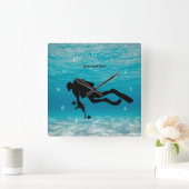 スキューバダイビング スクエア壁時計 (ホーム)