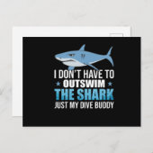 スキューバダイビング ダイバー サメ ダイブ 海洋 ポストカード (正面/裏面)