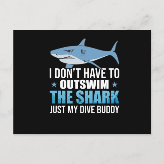 スキューバダイビング ダイバー サメ ダイブ 海洋 ポストカード (正面)