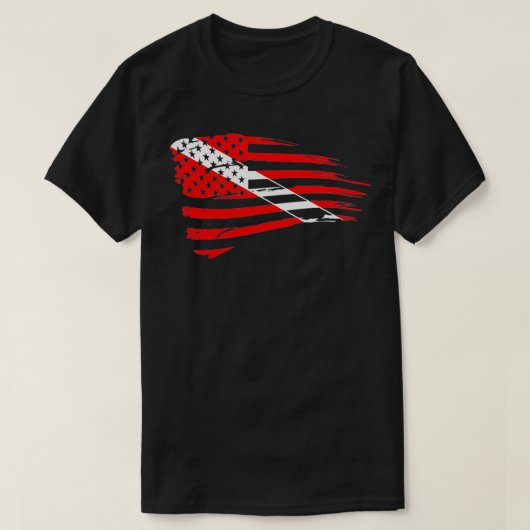 スキューバダイビング ダイブ フラッグ 愛国心 Tシャツ (デザイン正面)
