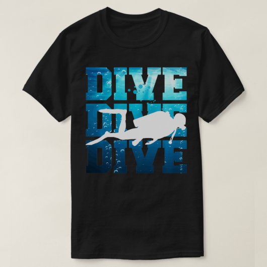 スキューバダイビング ダイヴ ダイヴ ダイヴ Tシャツ (デザイン正面)