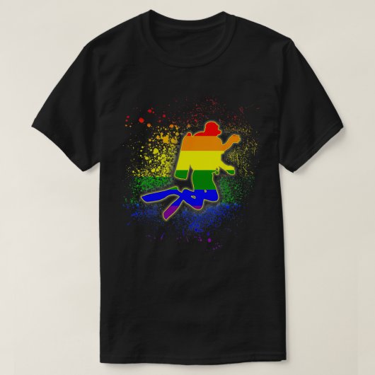 スキューバダイビングLGBTプライド Tシャツ (デザイン正面)