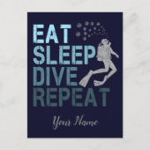 スキューバダイビ食べングスリープダイブリートことわざ ポストカード (正面)