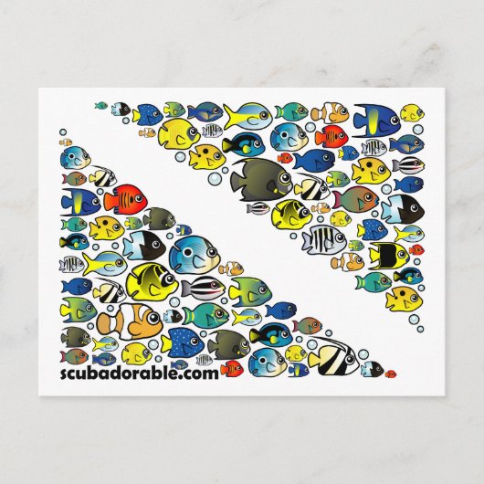 スキューバドア可能なダイバーダウン国旗 ポストカード (正面)