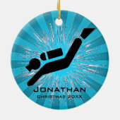 スキューバパーソナライズされたダイビングオーナメント セラミックオーナメント (裏面)