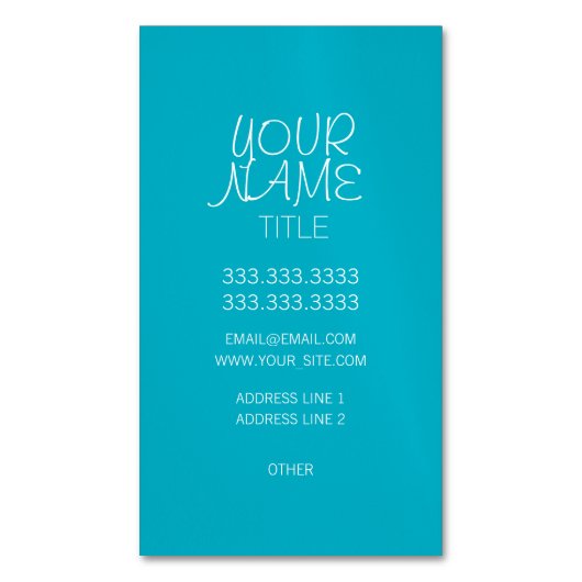 スキューバブルーフリーハンドシンプル マグネット名刺 (正面縦)