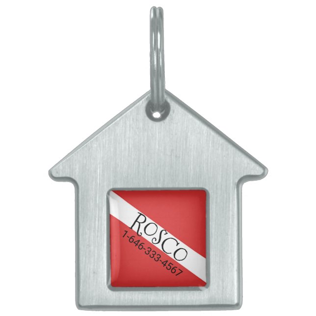 スキューバペット旗ペット用名札 ペットネームタグ (正面)