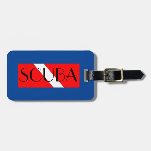 スキューバラゲッジタグダイビング赤旗/ニトロックスブルー ラゲッジタグ (正面横)