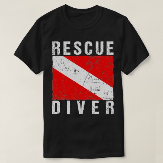 スキューバレスキューダイバー フラグ Tシャツ (デザイン正面)