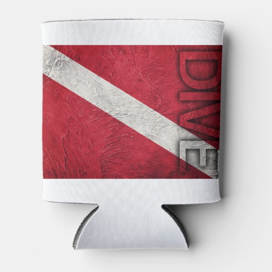 スキューバ国旗；ヴィンテージスタイル；スポーツ；水中 缶クーラー (正面)