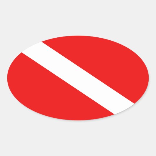 スキューバ国旗 楕円形シール (正面)