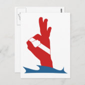 スキューバ国旗OKサイン ポストカード (正面/裏面)