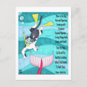 スキューバ子猫感動的はがき ポストカード (正面)