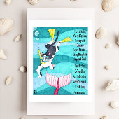 スキューバ子猫感動的はがき ポストカード