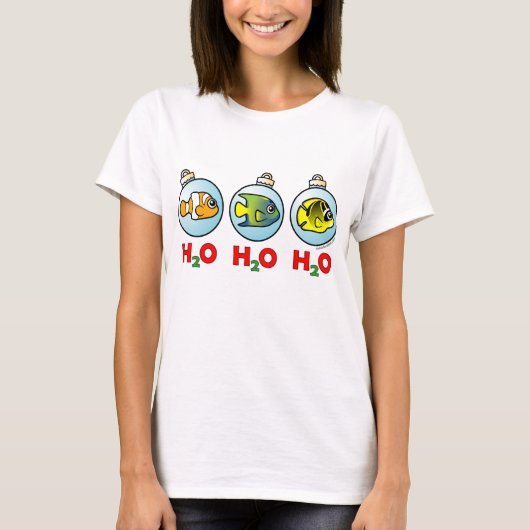 スキューバ語H2O H2O H2O Tシャツ (正面)