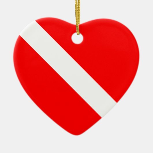 スキューバ飛び込みの旗のオーナメント セラミックオーナメント (正面)