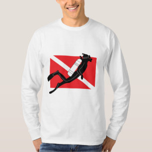スキューバ飛び込みの長袖のTシャツ Tシャツ