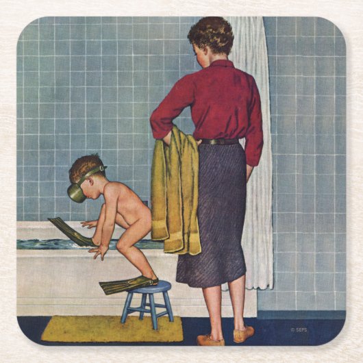 スキューバ スクエアペーパーコースター (正面)