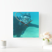 スキューバ スクエア壁時計 (ホーム)