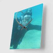 スキューバ スクエア壁時計 (傾斜)