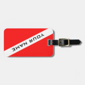 スキューバ·ダイバー。ダイバーフラグ標識。個人の荷物タグ ラゲッジタグ (正面横)