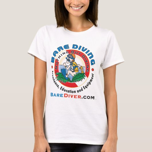 スキューバ-熱狂するなダイバー- BareDiver.com Tシャツ (正面)