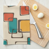 スキュー正方形ミッドセンチュリーパターン キッチンタオル (四つ折り)