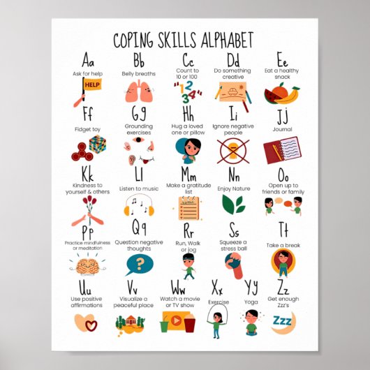 スキルアルファベットスクールカウンセラーメンタルヘルスSch ポスター (正面)