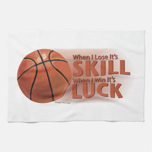 スキルウィンラックバスケットボールを失う キッチンタオル (横)