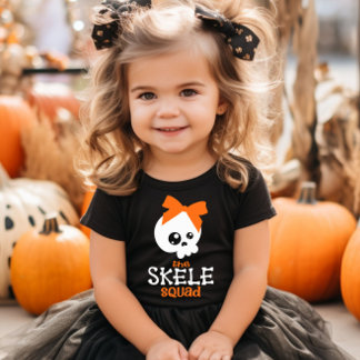 スキルスクワッドボウオレンジハロウィンファミリーマッチング ベビーTシャツ