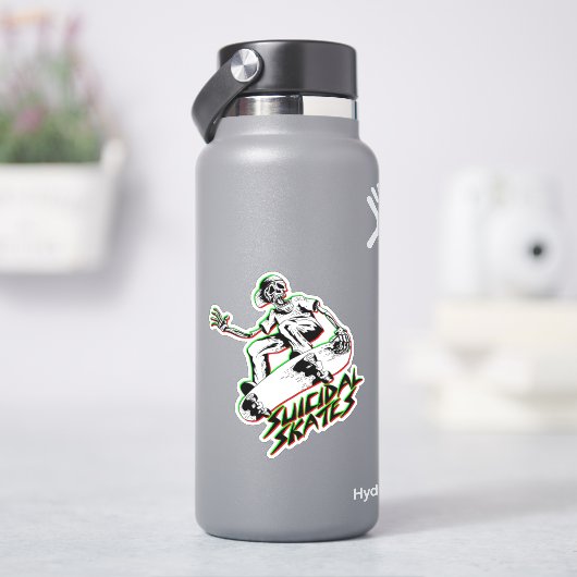 スキルスケートレッドグリーン – 4インチキスカットビニル シール (HydroFlask)