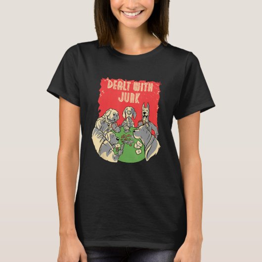スキルトランプのポーカーギャンブラカードゲーム賭博Sを取る Tシャツ (正面)