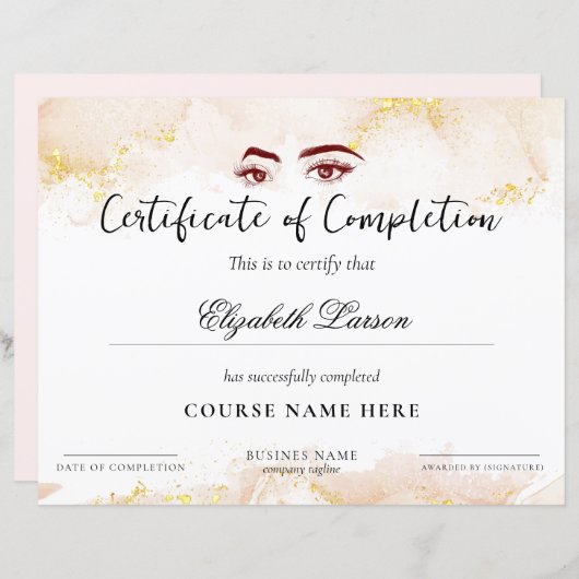 スキルマスタリーコース修了ピンクの液体金ゴールド (正面/裏面)