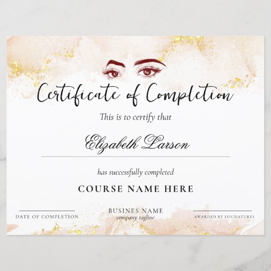 スキルマスタリーコース修了ピンクの液体金ゴールド (正面)