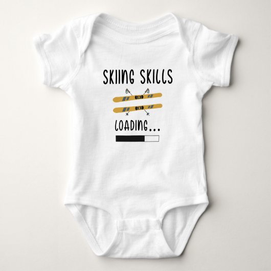 スキルロード – おもしろい Skier ベビーボディスーツ (正面)