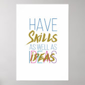 スキル感動的やる気を起こさせるタイポグラフィ ポスター (正面)