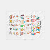 スキルAbcアルファベットメンタルヘルス認識度国 フリースブランケット (正面(横))