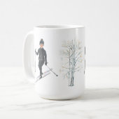 スキングをテーマにしたマグカップ コーヒーマグカップ (正面左)