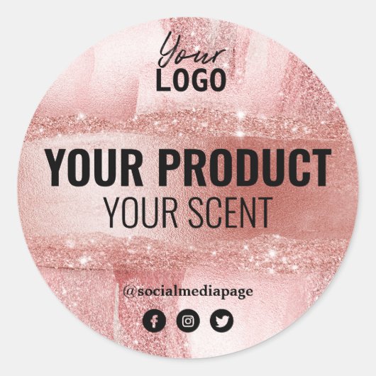 スキンケアおよびスパ製品ラベルのバラ金ゴールド ラウンドシール (正面)