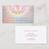 ・スキンケアとエステのピンクデカール 名刺 (正面/裏面)