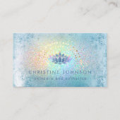 スキンケアとエステのロゴロータスをホイルにフェイク飾る 名刺 (正面)