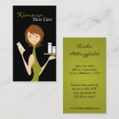 スキンケアの顔の心配のベクトル売子の名刺 名刺 (正面/裏面)