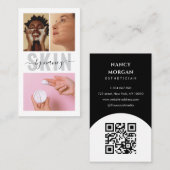 スキンケアはっきりしたタイポグラフィフォトコラージュQrコード 名刺 (正面/裏面)