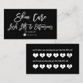 スキンケアはシックで黒いロイヤリティを打ちます 名刺 (正面/裏面)