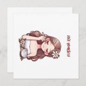 スキンケアを適用する女の子が自分自身を愛 (正面/裏面)